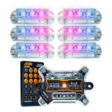 Kit 6 Strobo 6w Automotivo Ajk 3.0 Com Saída p/ fita 2811